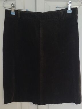 Theory Dark Brown Corduroy Pencil Skirt